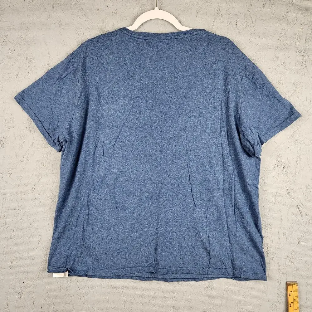 Polo Ralph Lauren Shirt Mens Extra Large Blue V Neck Small Pony Logo Cotton Tee